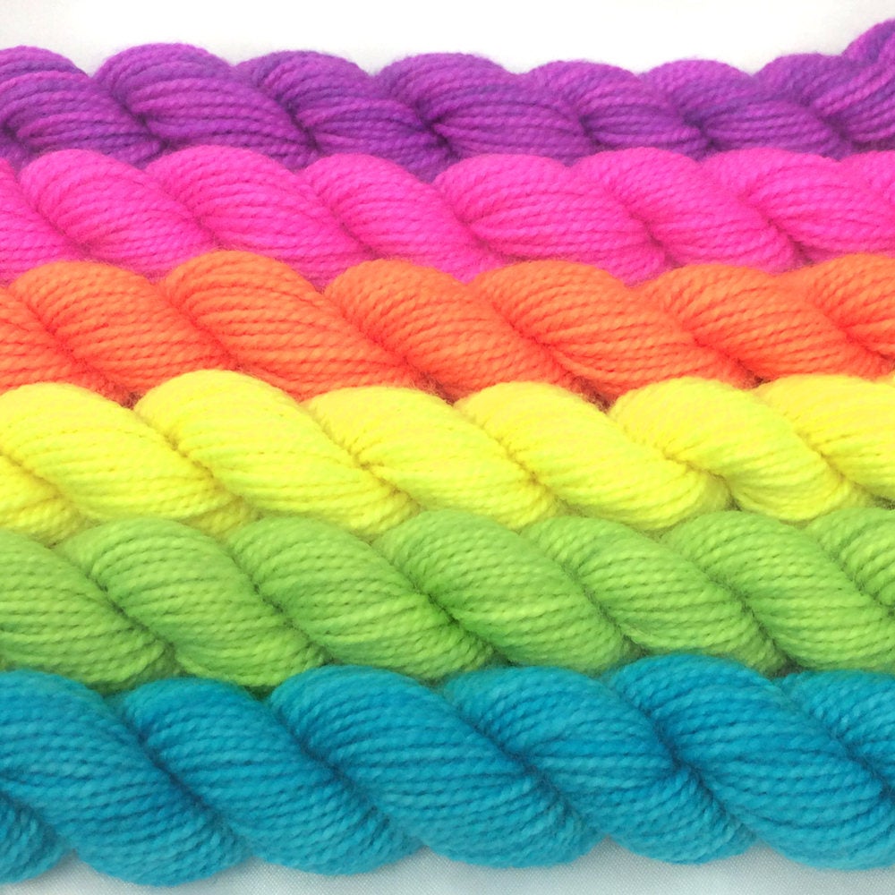 ELECTRIC Merino Sport Hand-dyed Mini Skein Set - 6 x 10g